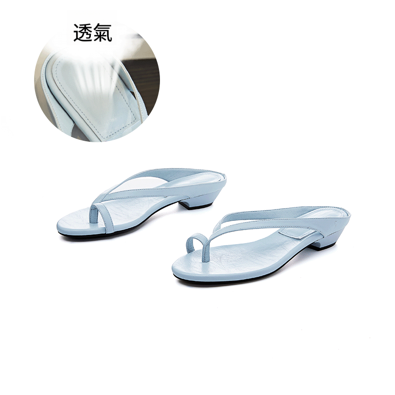 女夏夾腳半高人字拖鞋