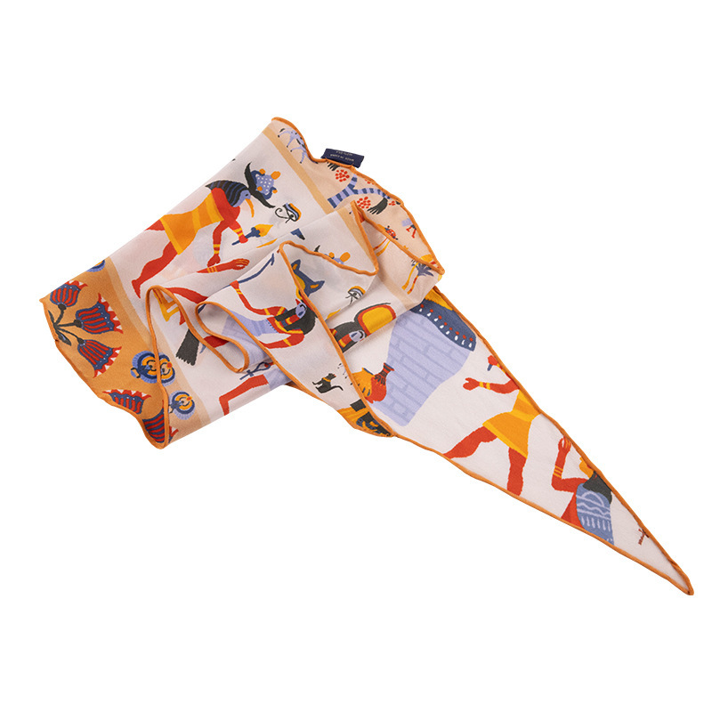 女士100%桑蠶絲埃及神話絲巾