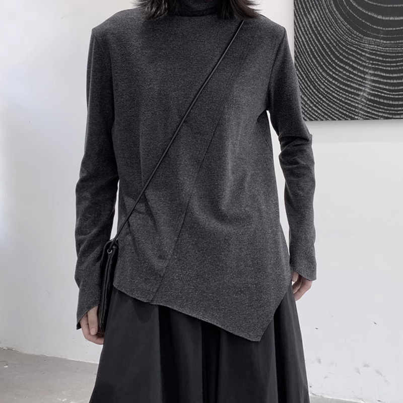 女士秋季堆堆領磨毛長袖打底衫