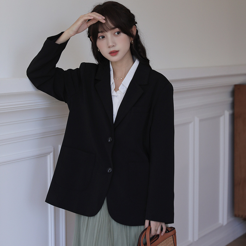 女春韓系淨色小西裝外套