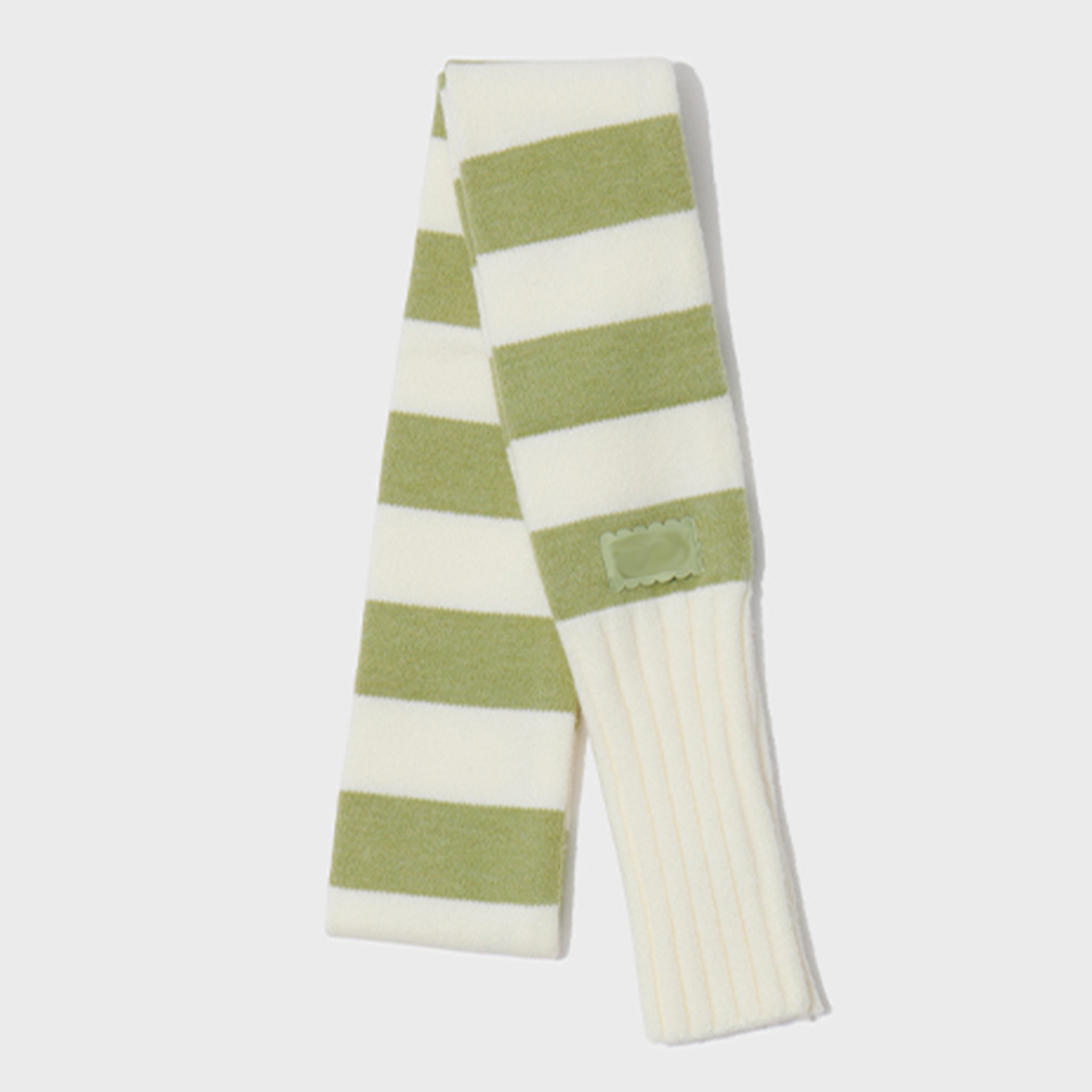 條紋凹造型針織圍巾