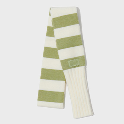 條紋凹造型針織圍巾