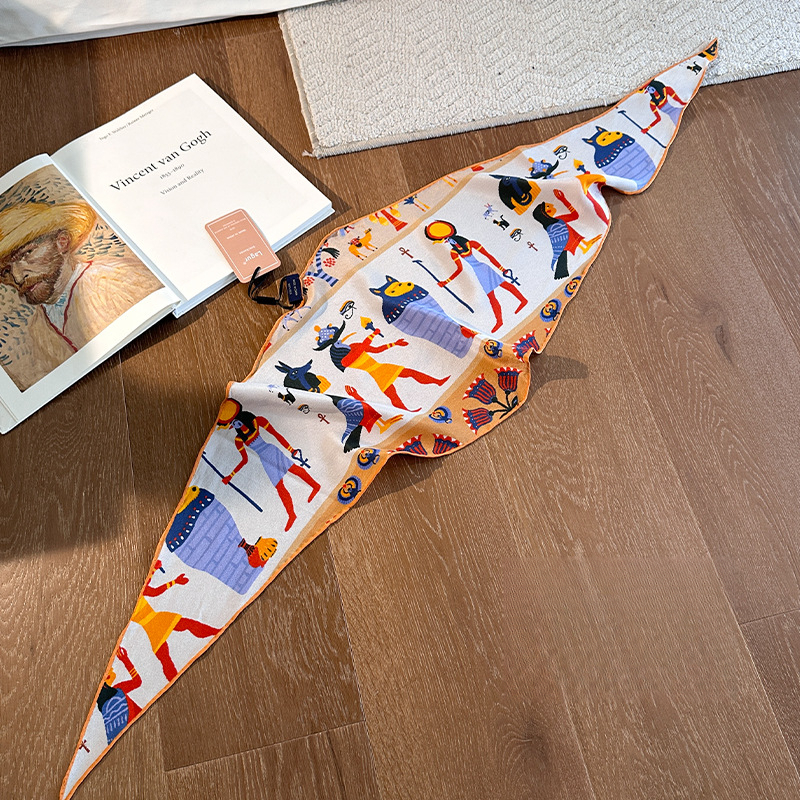 女士100%桑蠶絲埃及神話絲巾