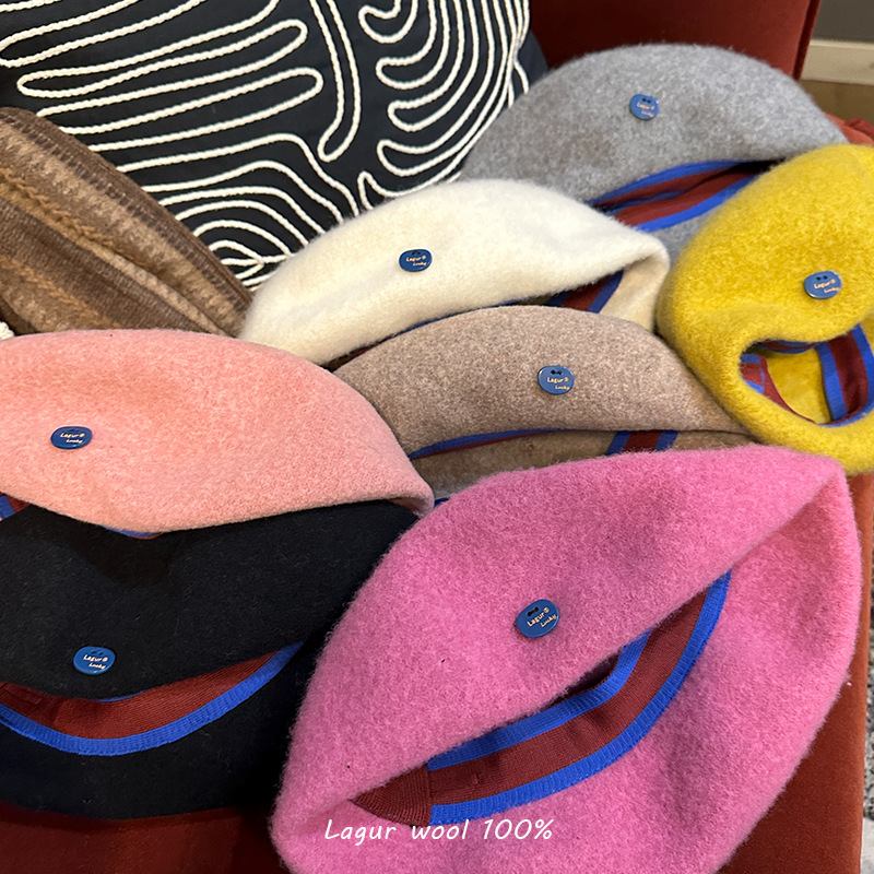 冬季100%羊毛闊版貝雷帽