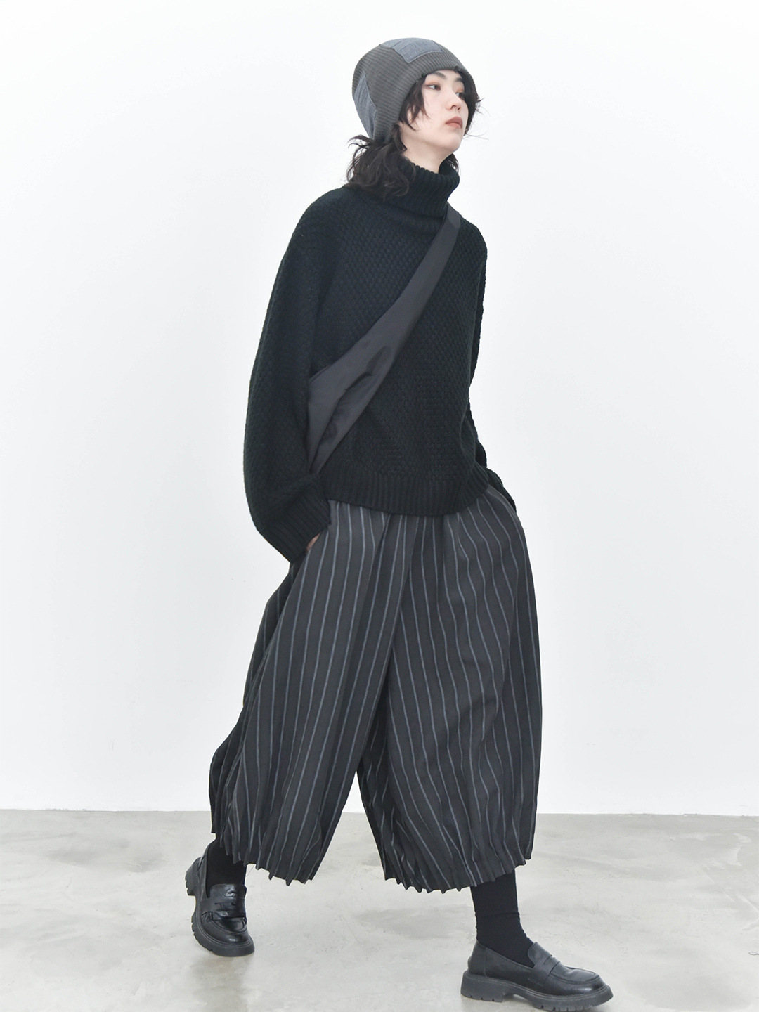 女士秋冬高領蜂窩形狀套頭毛衣