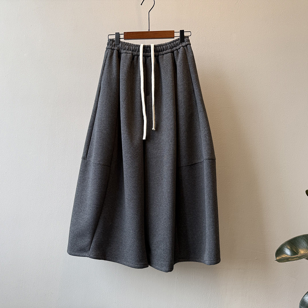 韓系秋冬鬆緊腰九分闊腿氣球褲