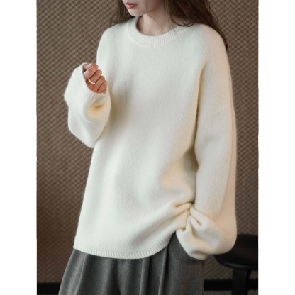 女士冬季純色羊毛針織毛衣