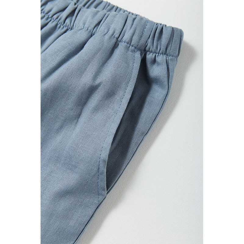 女夏舒適蝴蝶結無袖撞色印花居家套裝