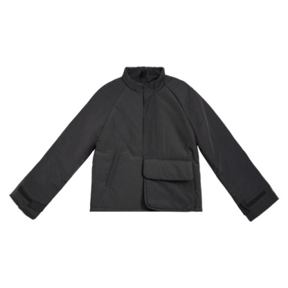 冬季短款立領大口袋不規則棉服