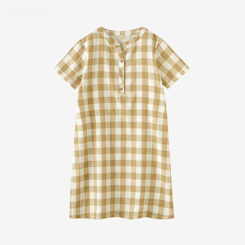 女款日系夏日短袖睡裙