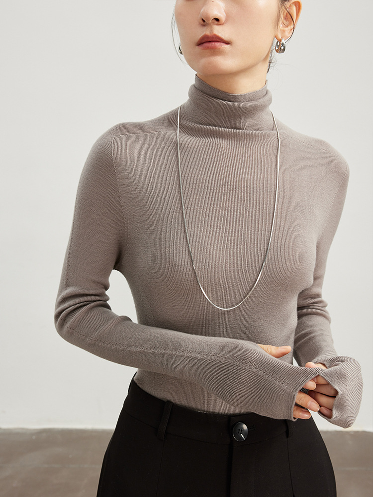 女士無縫一體手指套羊毛衫