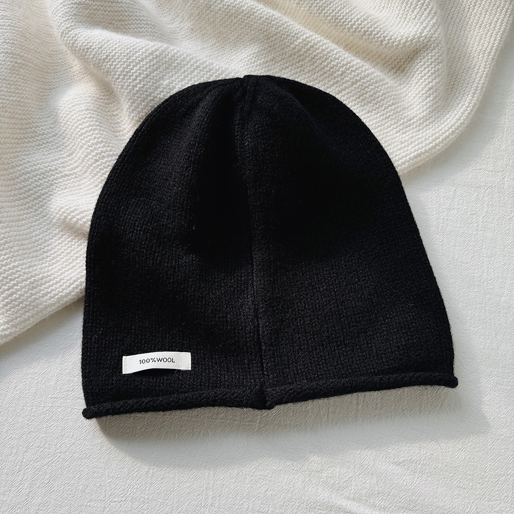 秋冬100%純羊毛帽子圍巾2件套