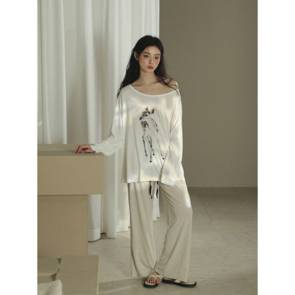 女春秋季莫代爾卡通家居服