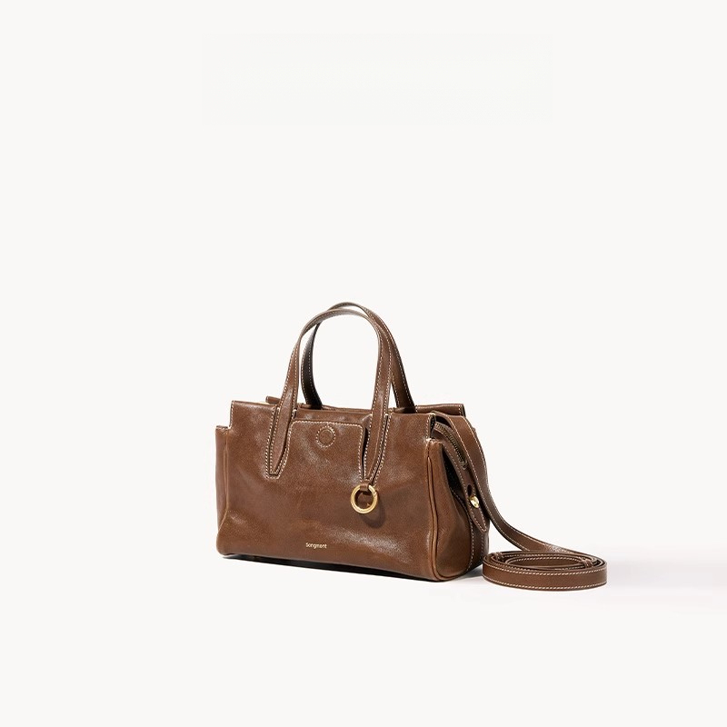 植鞣手提斜挎波士頓手提包