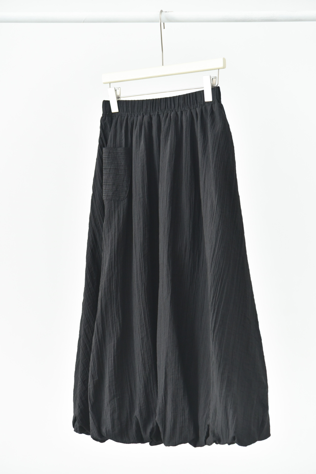 女士秋冬森系肌理感雙層設計燈籠半身裙