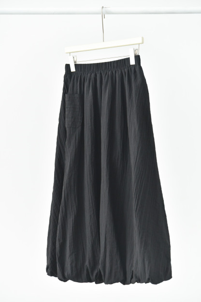 女士秋冬森系肌理感雙層設計燈籠半身裙