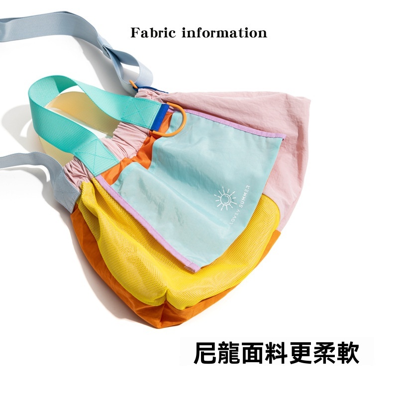 可摺疊多巴胺拼色餃子包