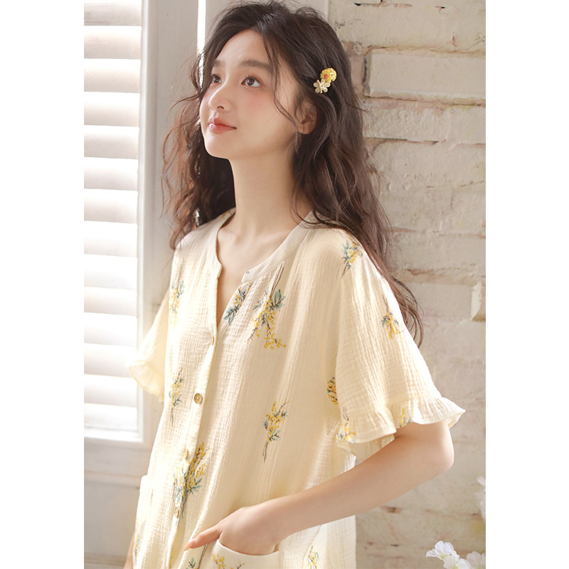 春夏簡約印花睡衣家居服