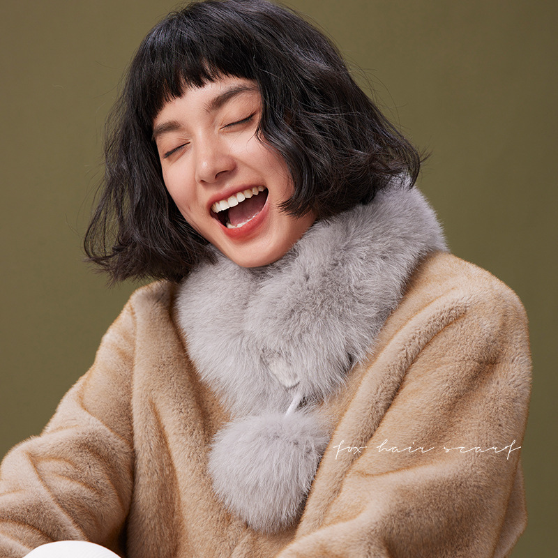 雙面皮草磁吸毛領圍脖