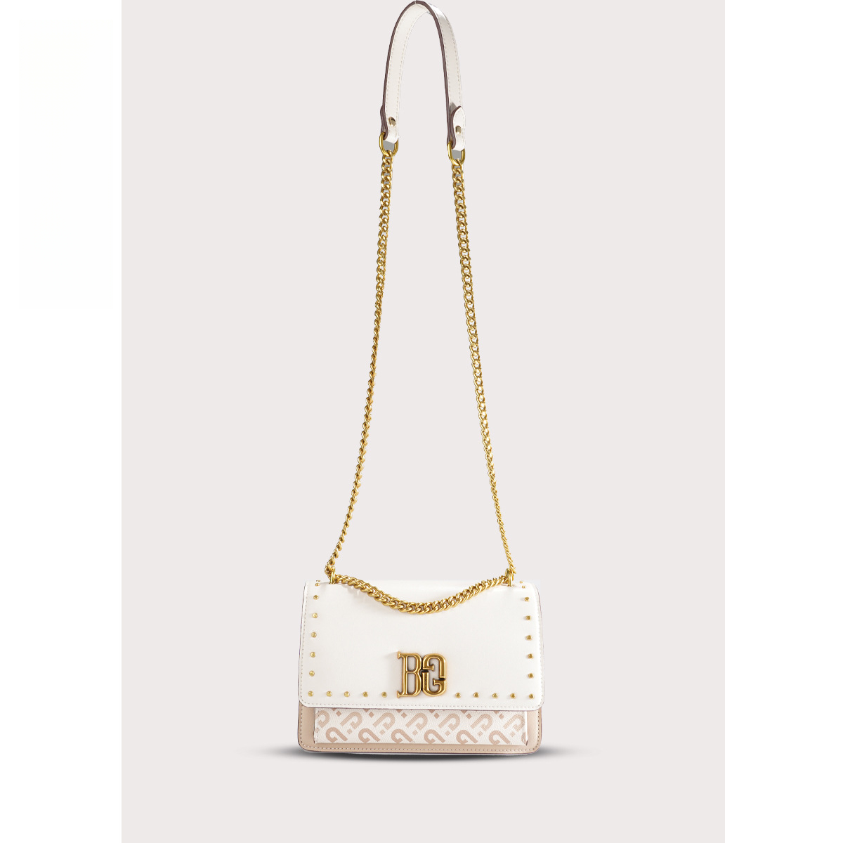 铆钉装饰链条斜挎小方包