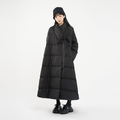 女士冬白鴨絨中長款羽絨服