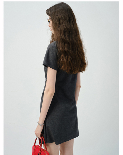 女夏不規則裙擺T恤短款裙子