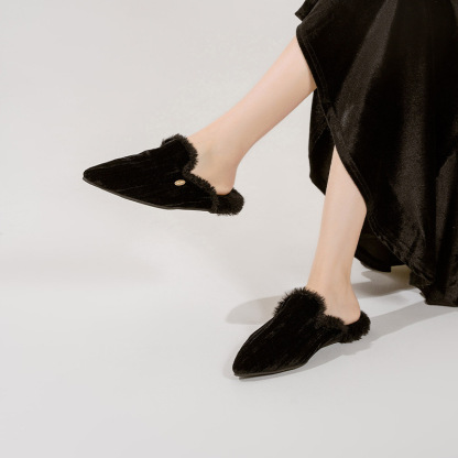 女士秋冬穆勒半拖鞋