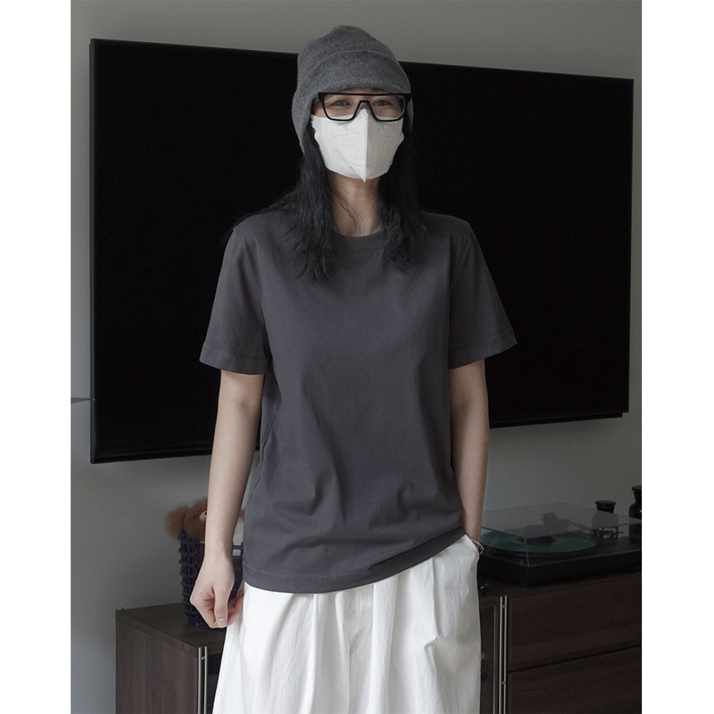 女夏簡約H型圓領短袖T恤