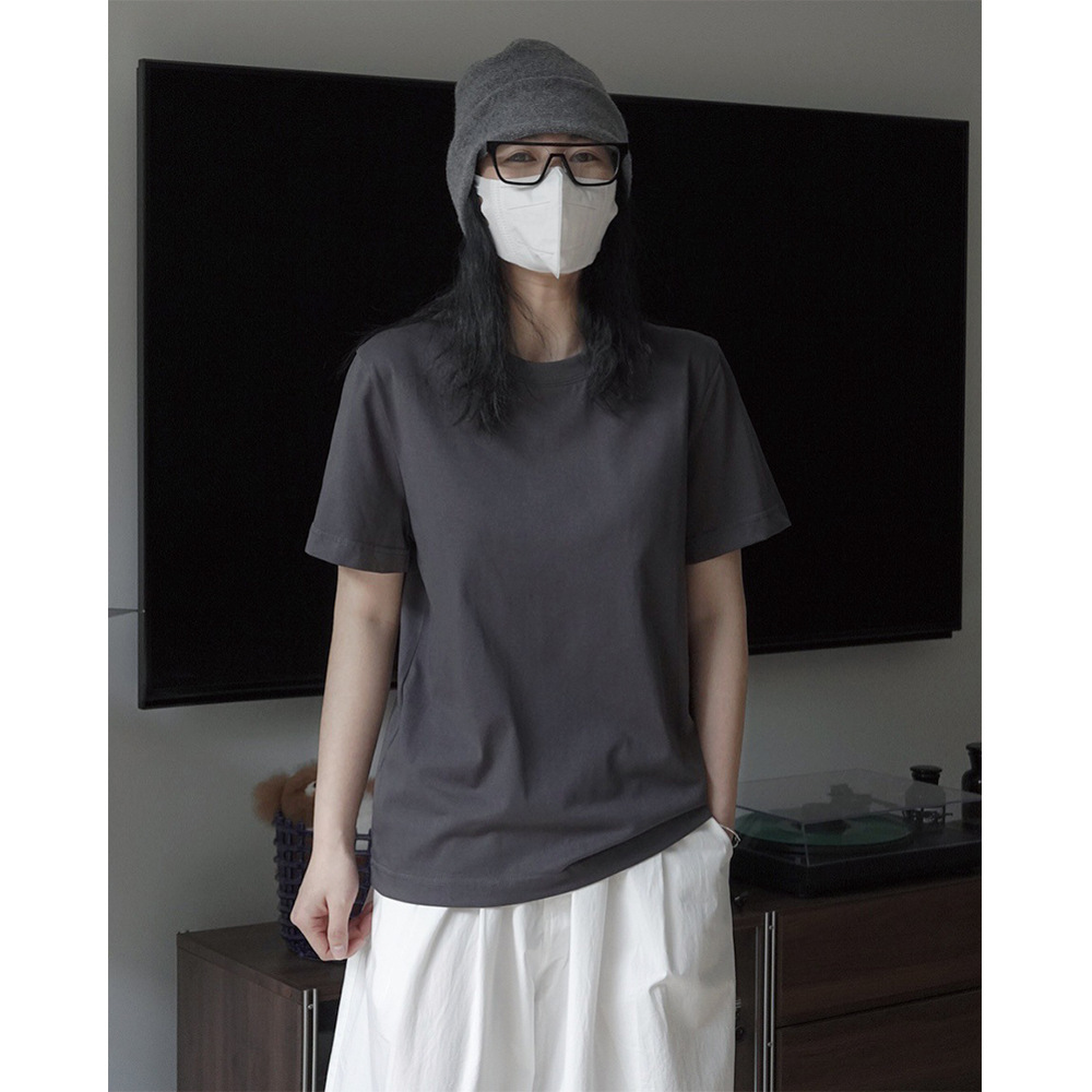 女夏簡約H型圓領短袖T恤