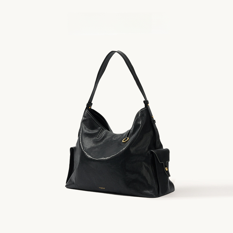 大容量簡約斜挎電腦包hobo包