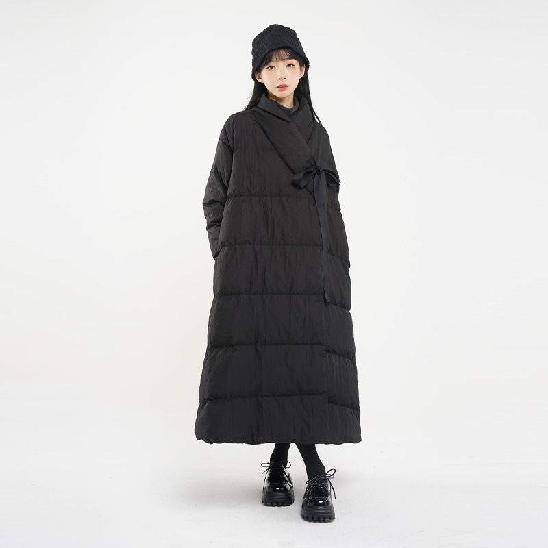 女士冬白鴨絨中長款羽絨服