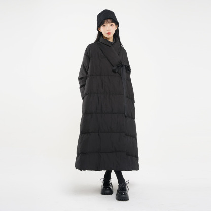 女士冬白鴨絨中長款羽絨服