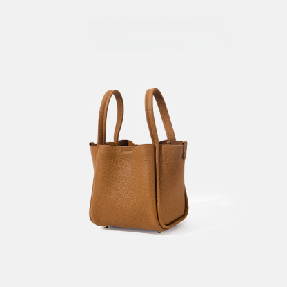 頭層牛皮鎖扣小號菜籃子水桶包