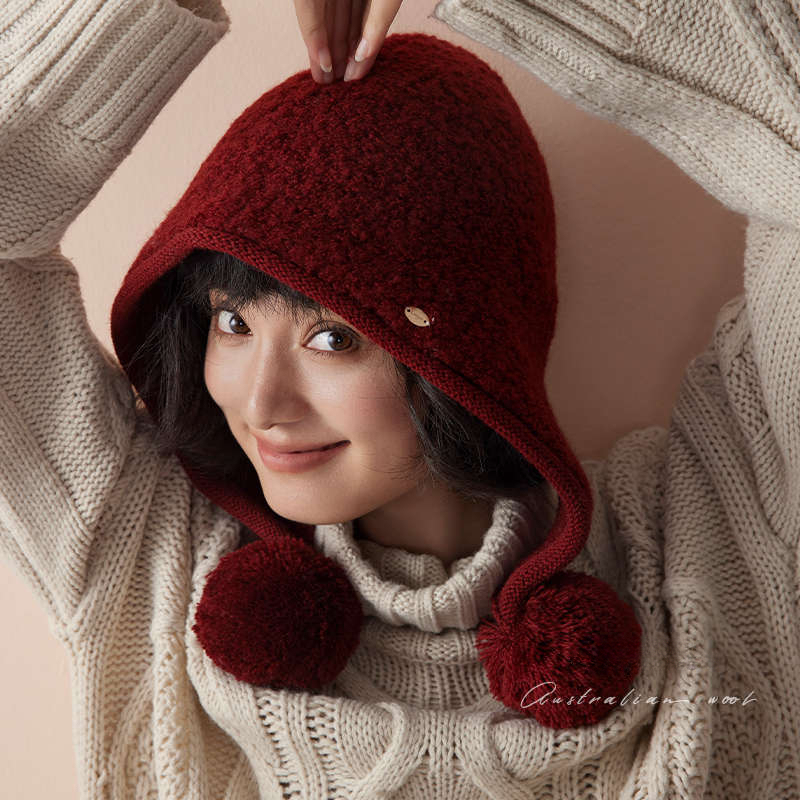 100%澳洲羊毛針織小紅帽