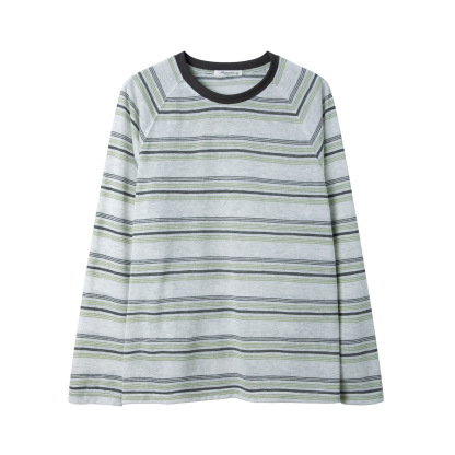 女春夏綠條紋防曬長袖T恤