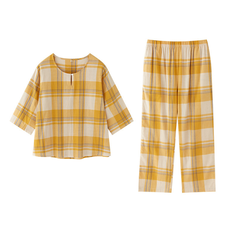 女款春夏純棉套頭七分袖九分褲居家服