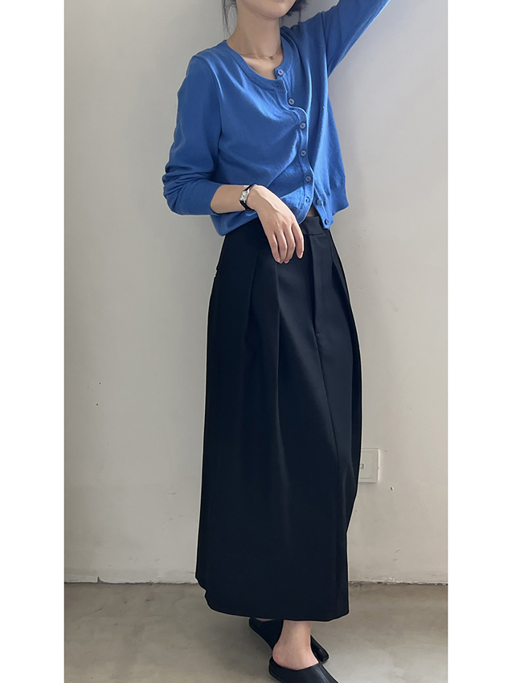 女士春秋壓褶半身裙 