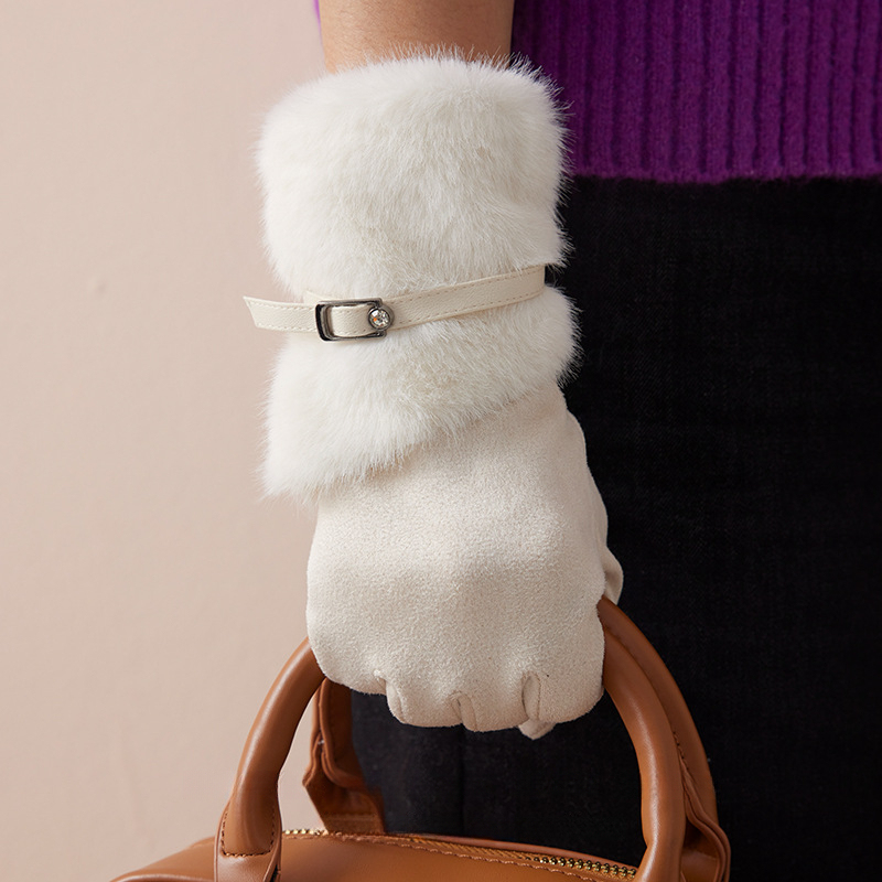 女士特厚加絨可觸屏手套