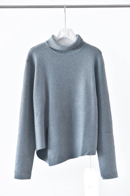 女士冬季開叉不規則高領毛衣