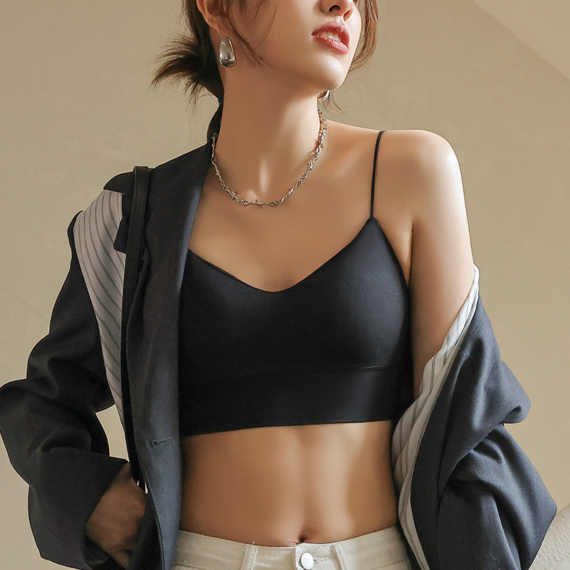 夏季小吊帶背心美背一體式內衣