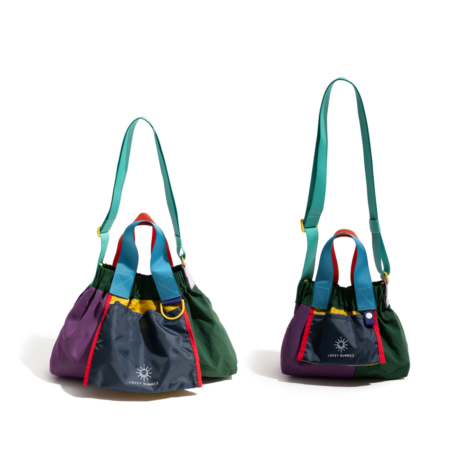 可摺疊多巴胺拼色餃子包