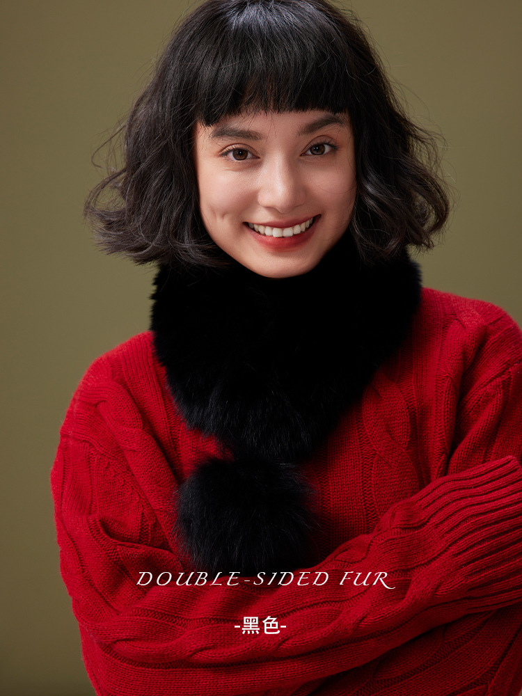 雙面皮草磁吸毛領圍脖
