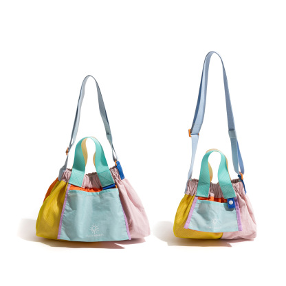 可摺疊多巴胺拼色餃子包