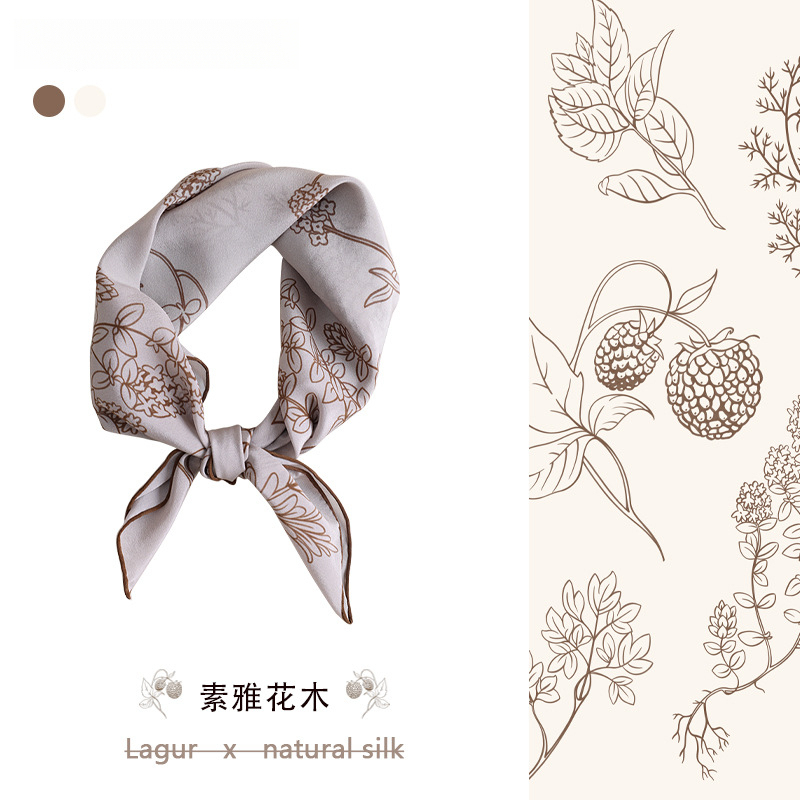 方草集100%桑蠶絲原創水染絲巾