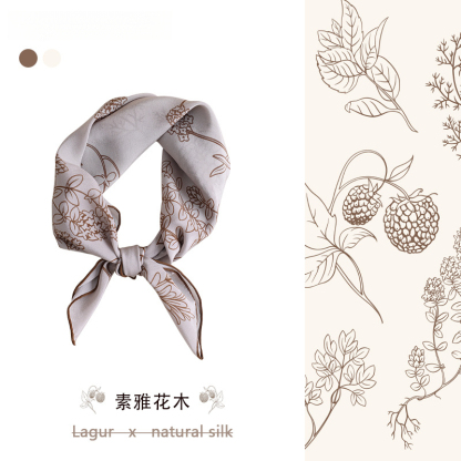 方草集100%桑蠶絲原創水染絲巾