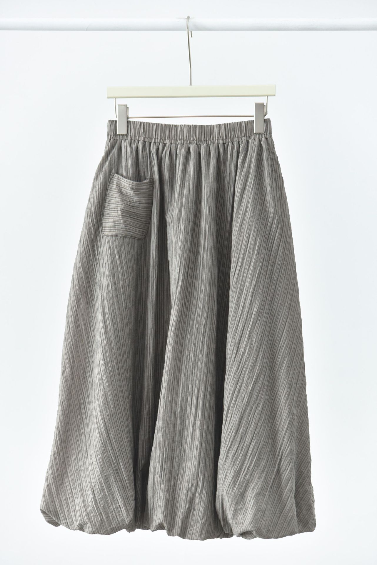 女士秋冬森系肌理感雙層設計燈籠半身裙