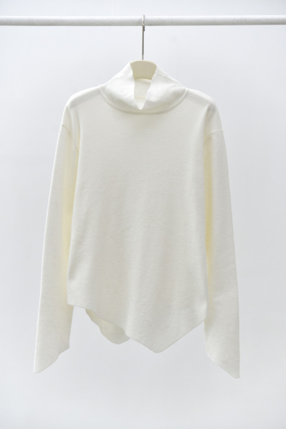 女士秋冬不規則下擺尖角高領打底毛衣