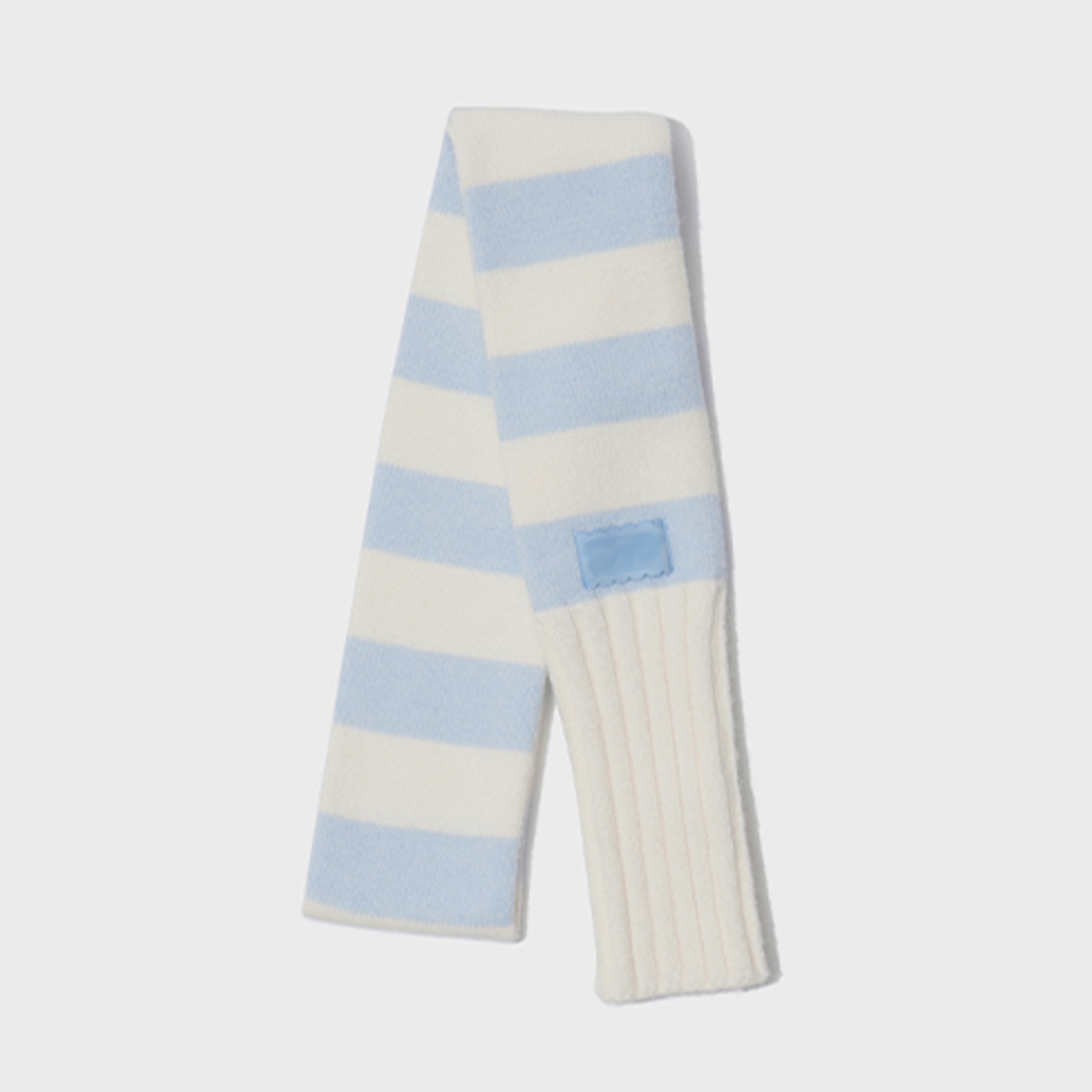 條紋凹造型針織圍巾