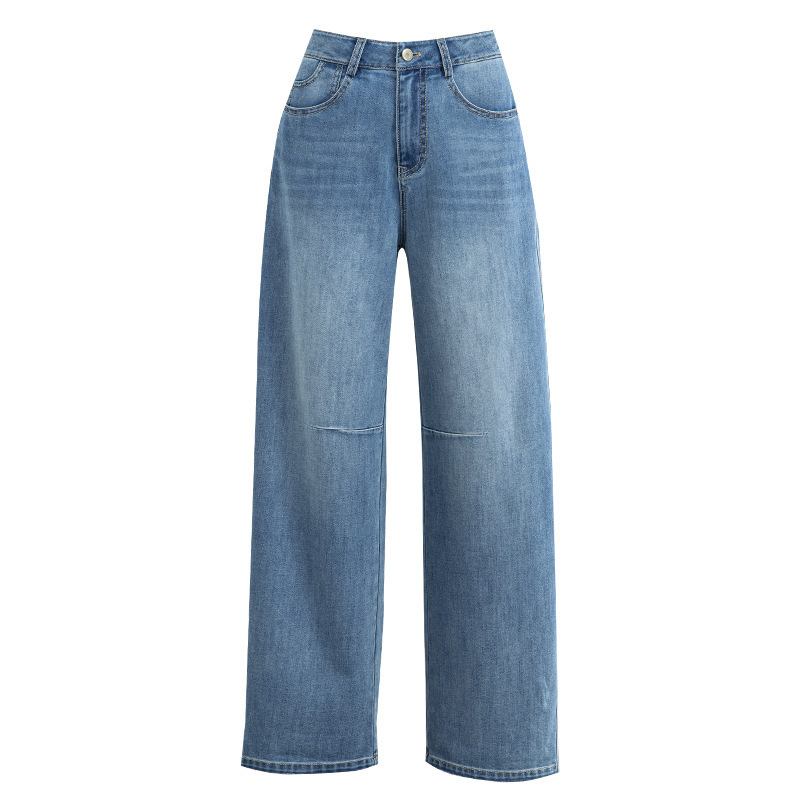 女夏醋酯彎刀牛仔褲