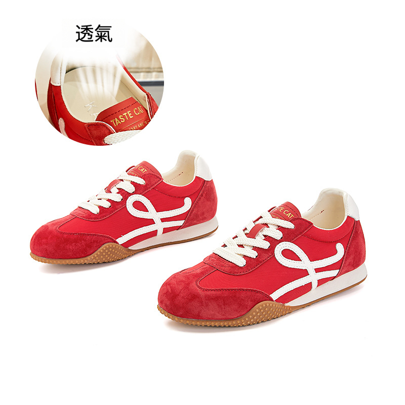 女士春秋真皮厚底阿甘鞋